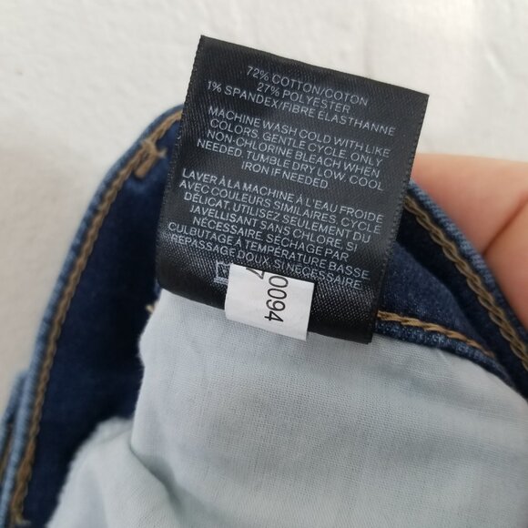 Express Mid Rise Ankle Legging Stretch Jeans Embroidered Floral Blue Size 6 - Picture 8 of 8